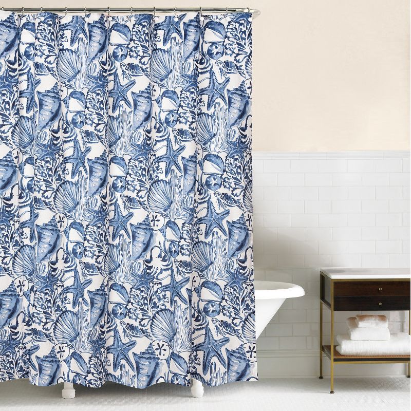 C&F Home Blue Coast Shells Shower Curtain, 1 of 5