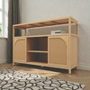 Mshliw 49" Bamboo Sideboard with Doors & Shelves, Natural Storage Cabinet for Living Room, Dining Room, Bathroom or Entryway - 3 of 4