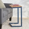GDFStudio Cassie Indoor Fir Wood and Iron C Shaped Side Table - 2 of 4