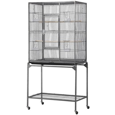 Yaheetech 63’’H Large Bird Cage Parrot Cage with Detachable Stand Black