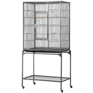 Yaheetech 63’’H Large Bird Cage Parrot Cage with Detachable Stand Black - 1 of 4