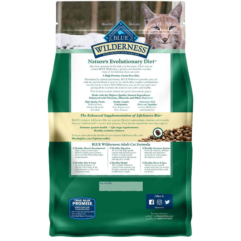 Blue Buffalo Wilderness Grain Free Duck Adult Premium Dry Cat Food, 3 of 8