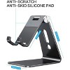 Attop Adjustable Cell Phone Stand, Aluminum Desktop Cellphone Stand with Anti-Slip Base and Convenient Charging Port, Fits All Smart Phones, Silver - 3 of 4