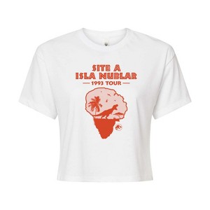 Women's - Jurassic Park - Isla Nublar 1993 Tour Cropped Graphic T-Shirt - 1 of 4
