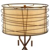 Franklin Iron Works Marlowe 28 3/4" Tall Farmhouse Rustic Modern End Table Lamps Set of 2 Pull Chain Bronze Metal Living Room Bedroom Woven Shade - 3 of 4