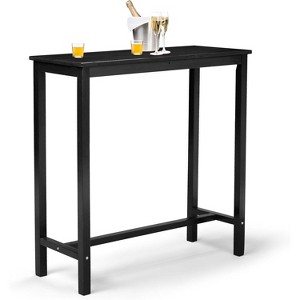 Wooden Outdoor Bar Table, Wood Patio Counter Height Table, Weather-Resistant Patio Pub Table for Garden, Balcony, Poolside, Backyard, Indoor Use - 1 of 4