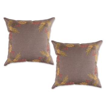 2pk 18"x18" Shimmering Leaves Square Throw Pillow Covers - Design Imports
