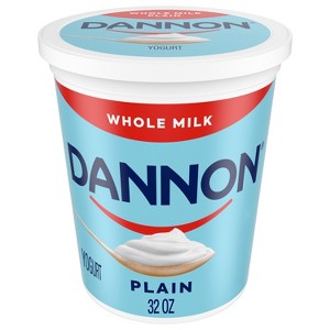 Dannon Whole Milk Non-GMO Project Verified Plain Yogurt - 32oz Tub - 1 of 4