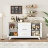 COZONY Modern Sideboard Buffet Cabinet with Fluted Glass Doors and 3 Drawers, Adjustable Shelf, Dining Room or Living Room Console - 3 of 4