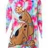Scooby-Doo Girls' Tie-Dye Flower Power Union Suit Footless Sleep Pajama Multicolored - 3 of 4