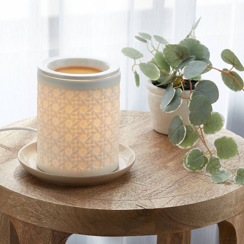 Porcelain with Bamboo Pattern White Wax Warmer - Threshold&#8482;, 3 of 5
