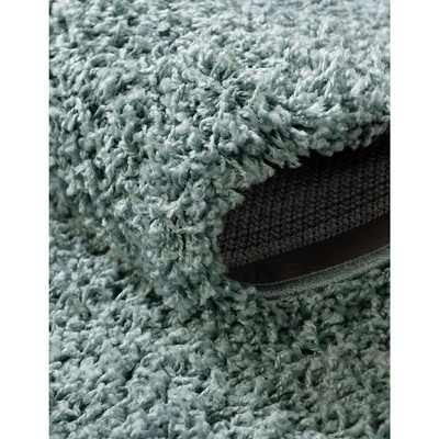 Lavish Slate Blue Rectangular Shag Rug 8'x11'