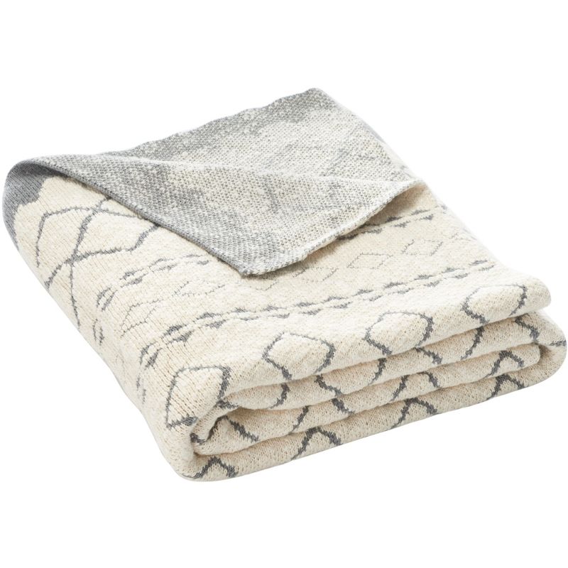 Tamar Throw Blanket - Grey/Beige - 50" X 60" - Safavieh, 1 of 2