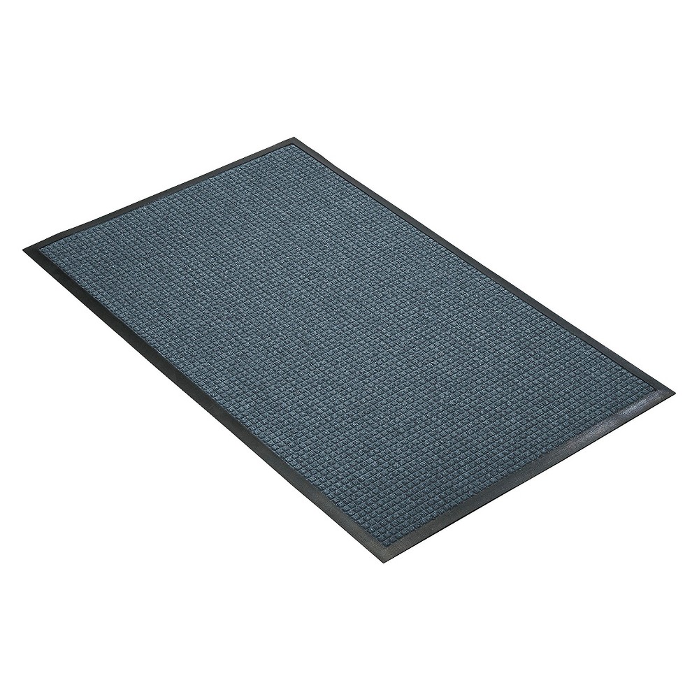 Photos - Doormat 2'x3' Solid Dotted  Blue/Black - HomeTrax