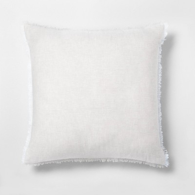 22" x 22" Raw Edge Cross Dyed Throw Pillow Taupe - Hearth & Hand™ with Magnolia