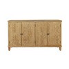 59'' Sideboard Buffet Cabinet with Carved 4 Doors,Vintage Wood Console for Dining Room,Entryway,Living Room-Baofuwish - 3 of 4