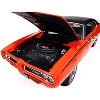 1969 Pontiac GTO Judge Carousel Red with Black Stripes and Black Vinyl Top "Mecum Auctions" 1/18 Diecast Model Car by Auto World - 3 of 4