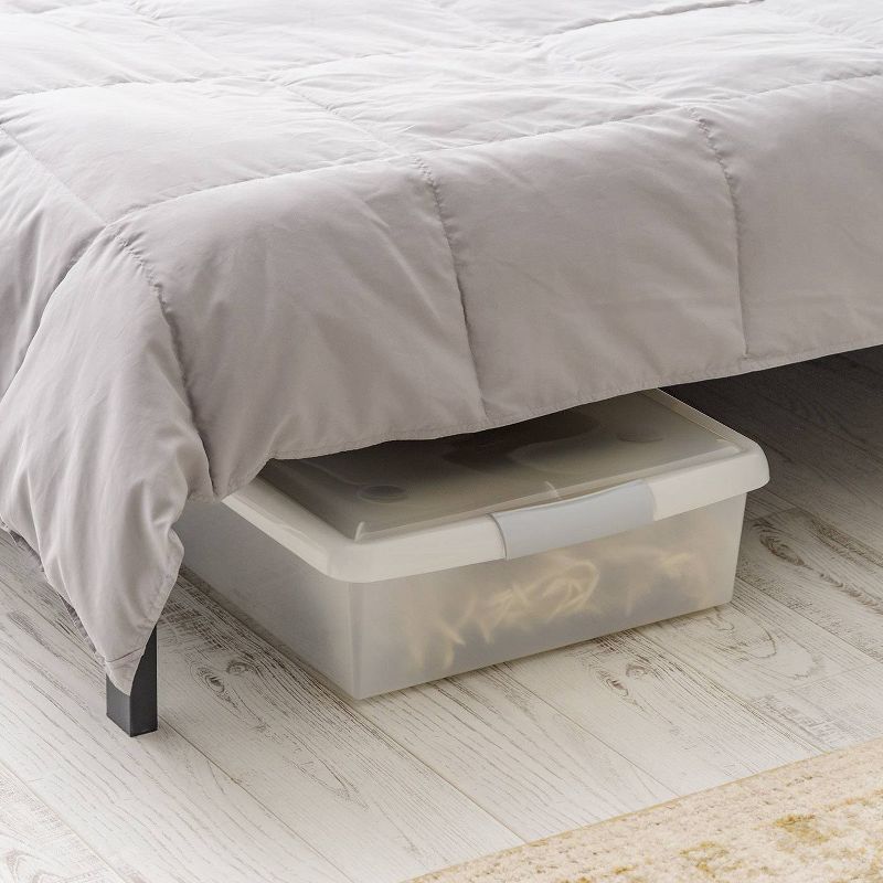 IRIS 40qt Underbed Plastic Storage Container with Lid and Buckles Clear, 2 of 13