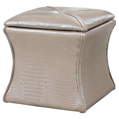 Storage Ottoman 17.5" - Ivory - Ore International