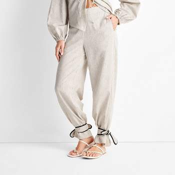 Women's Pinstripe Ankle Tie Pants - Future Collective™ with Jenny K. Lopez Navy/White