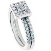 Pompeii3 5/8ct Princess Cut Diamond Engagement Wedding Ring Set 14K White Gold - 2 of 4