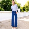 Amaryllis Women's High-Waisted Wide Leg Denim Pants Button Fly Classic Silhouette Casual Fit Comfortable Stretch Fabric - 3 of 4
