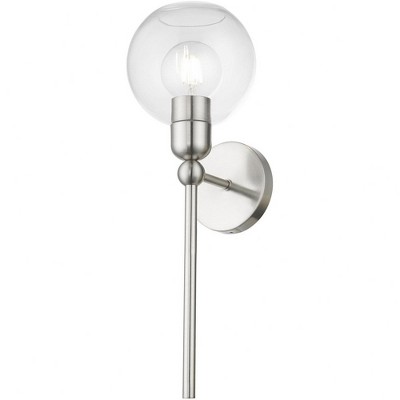 Downtown Elegance Brushed Nickel Wall Sconce with Clear Glass Shade