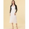 INSPIRE CHIC Women's Sheer Elegant Wedding Open Front Crop Bolero Shrugs - 3 of 4
