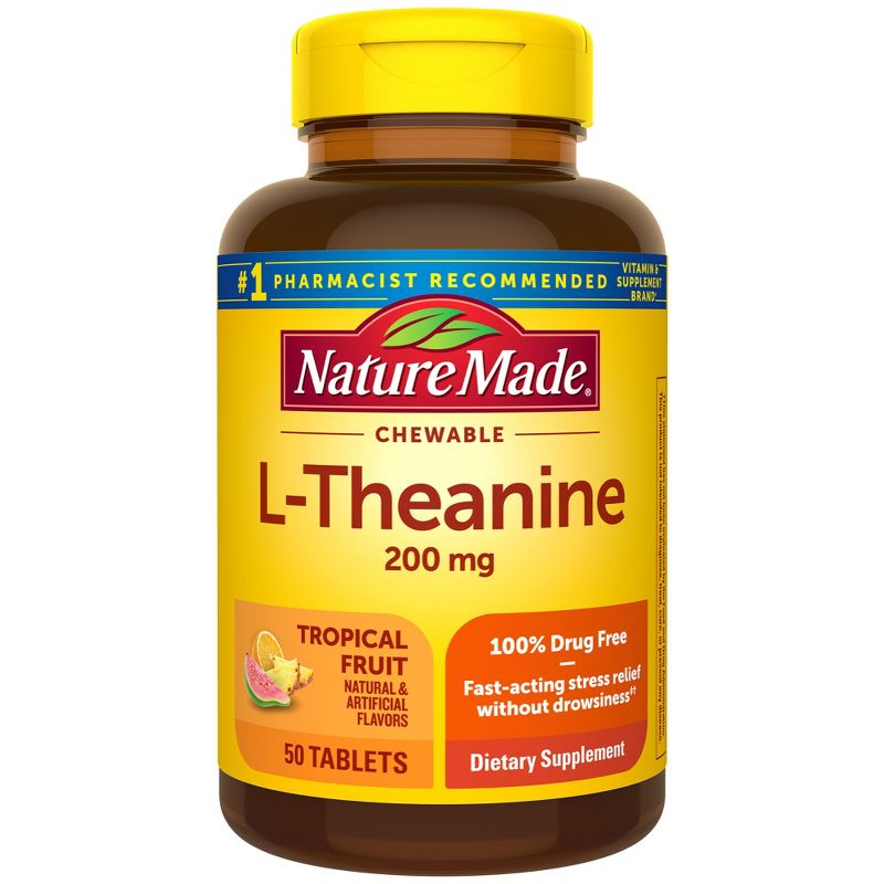 Nature Made L-Theanine Chewable Tablets - 50ct, 1 of 5