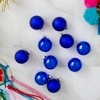 Northlight 2-Finish Christmas Glass Ball Ornaments - 1.75" (40mm) - Royal Blue - 10ct - 2 of 4