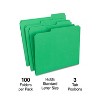 HITOUCH BUSINESS SERVICES Reinforced File Folder 1/3 Cut Letter Size Green 100/Box TR508960/508960 - 2 of 4