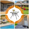MOEPISY 32 Inch Patio Tempered Glass Steel Frame Square Table - 4 of 4