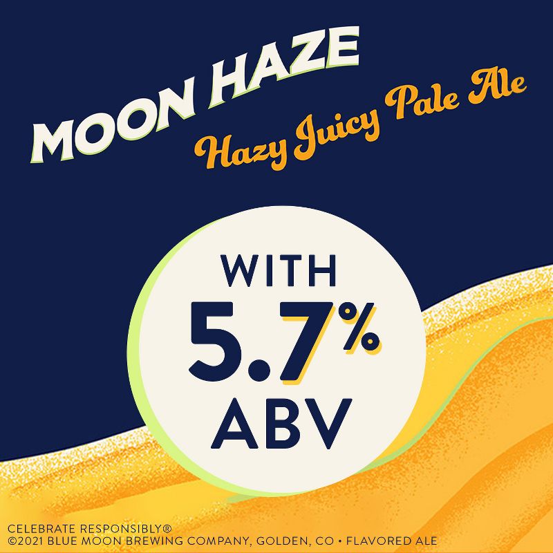 Blue Moon Haze IPA Beer - 6pk/12 fl oz Cans, 2 of 10