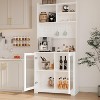 71" Kitchen Pantry Cabinet, Wooden Tall Sideboard Buffet Cabinet with Microwave Stand, Pegboard and Hutch, for Dining Room or Living Room - 4 of 4