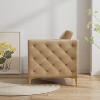 Akoasm Modern Upholstered Velvet Accent Sofa Armchair With Metal Legs For Hotel Living Room & Bedroom-khaki - 4 of 4