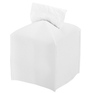 Unique Bargains Bathroom Office Car PU Leather Square Decorative Holder Dispenser Tissue Box Cover 5" x 5" - 1 of 4