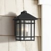 Kathy Ireland Modern Outdoor Wall Light Fixture Black 15 1/4" Seedy Glass Panels for Exterior House Porch Patio Outside Garage - 2 of 4