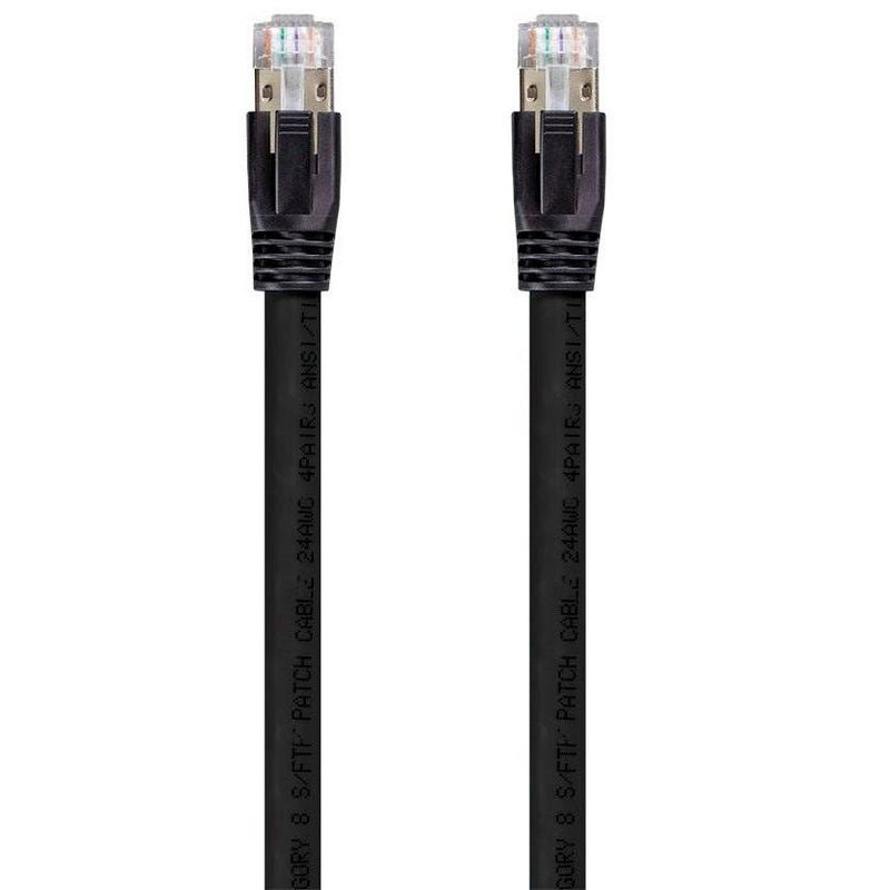Monoprice Cat8 Ethernet Network Cable - 5 Feet - Black | 2GHz, 40Gbps, 24AWG, S/FTP - Entegrade Series, 1 of 5
