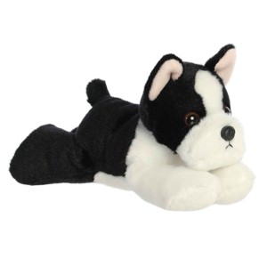 Aurora Small Eva Boston Terrier Mini Flopsie Adorable Stuffed Animal Black 8" - 1 of 4