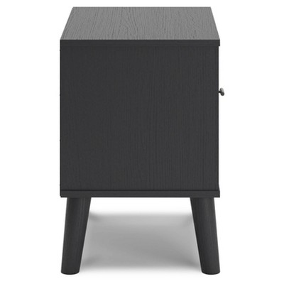 Charlang Beige and Black Cane 1-Drawer Nightstand