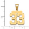 Black Bow Jewelry 14k Yellow Gold, Athletic Collection Medium Polished Number 33 Pendant - 2 of 3