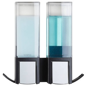 Clever Two Chamber Wall Mount Soap and Shower Dispenser Black/Chrome - Better Living Products: Dual Gel/Lotion Organizer - 1 of 4
