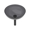 ONWITH Bathroom Artistic Tempered Glass Vessel Bathroom Sink with Pop-up Drain, Grey - 4 of 4