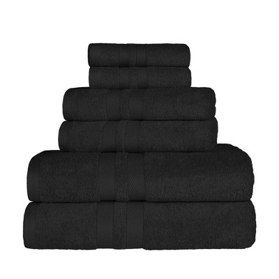 Egyptian Quality Cotton Highly Absorbent Solid Assorted 6-Piece Quick Drying Towel Set by Blue Nile Mills