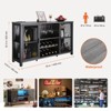 VEVOR 55 Inch Industrial Bar Cabinet, Wine Table for Liquor & Glasses, Sideboard Buffet Cabinet with Wine Rack, Black - 4 of 4
