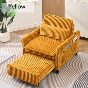Hrinhom 33"W Corduroy Small Sofa Bed,with Pillows and Pockets - 1 of 4