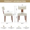 Set Of 2 Armless Dining Chairs With Linen Upholstery, Curved Backrest And Wooden Legs For Dining Room Or Living Space-Maison Boucle - 3 of 4