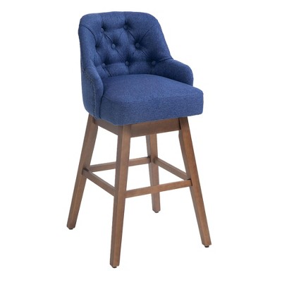 Zeus & Ruta 39.76 in. Counter Height 360 Degree Swivel Bar Stools Set of 2 with Footrest