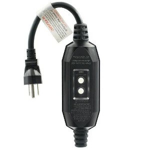 ELEGRP Auto-Monitoring GFCI Replacement Plug Inline Assembly, Manual Reset 15 Amp Grounded 3 Wires 3-Prongs,1 FT,UL Listed,1 Pack, Black - 1 of 1