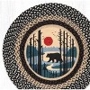 Earth Rugs Bear Scene Round Patch Rug – Hand-Braided Jute 27"x27" Rustic Wildlife Accent Mat - 3 of 3